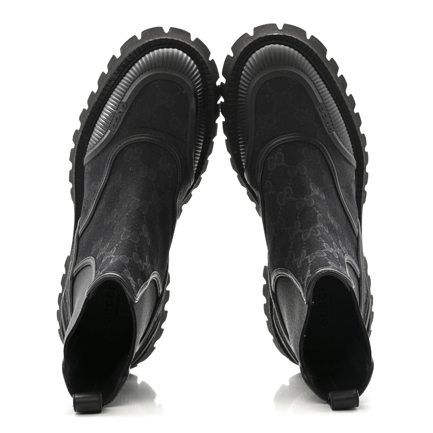 CANVAS CALFSKIN GG SUPREME ANKLE BOOTS BLACK