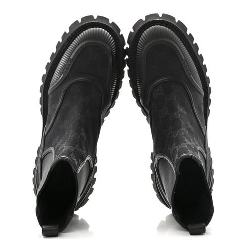 CANVAS CALFSKIN GG SUPREME ANKLE BOOTS BLACK