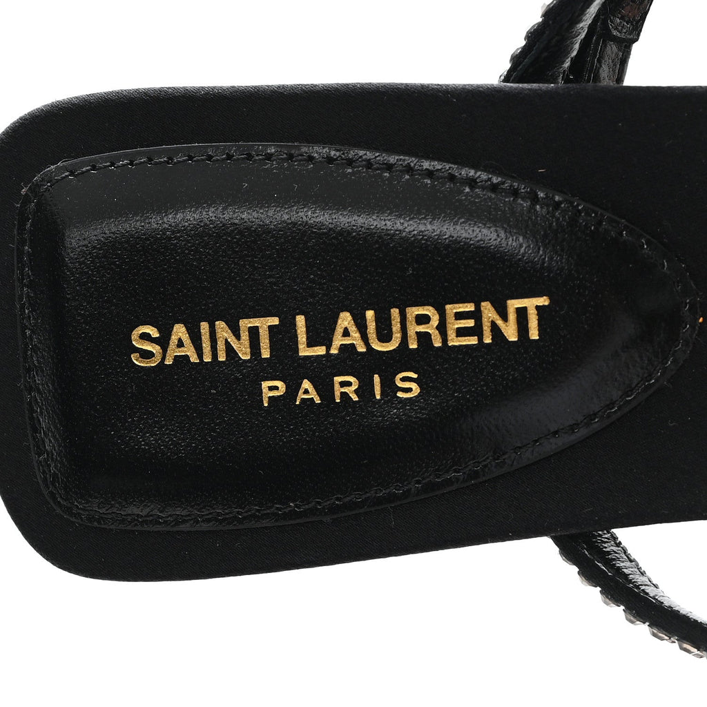 CREPE SATIN BALIQUA 55 VETT ANKLE STRAP SANDALS BLACK