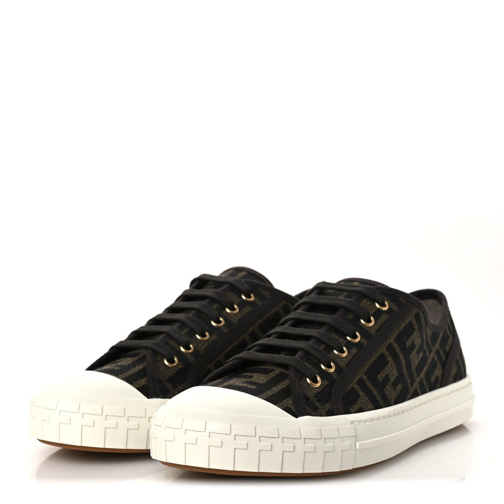 FABRIC JACQUARD RUBBER FF MENS DOMINO SNEAKERS TABACCO BLACK
