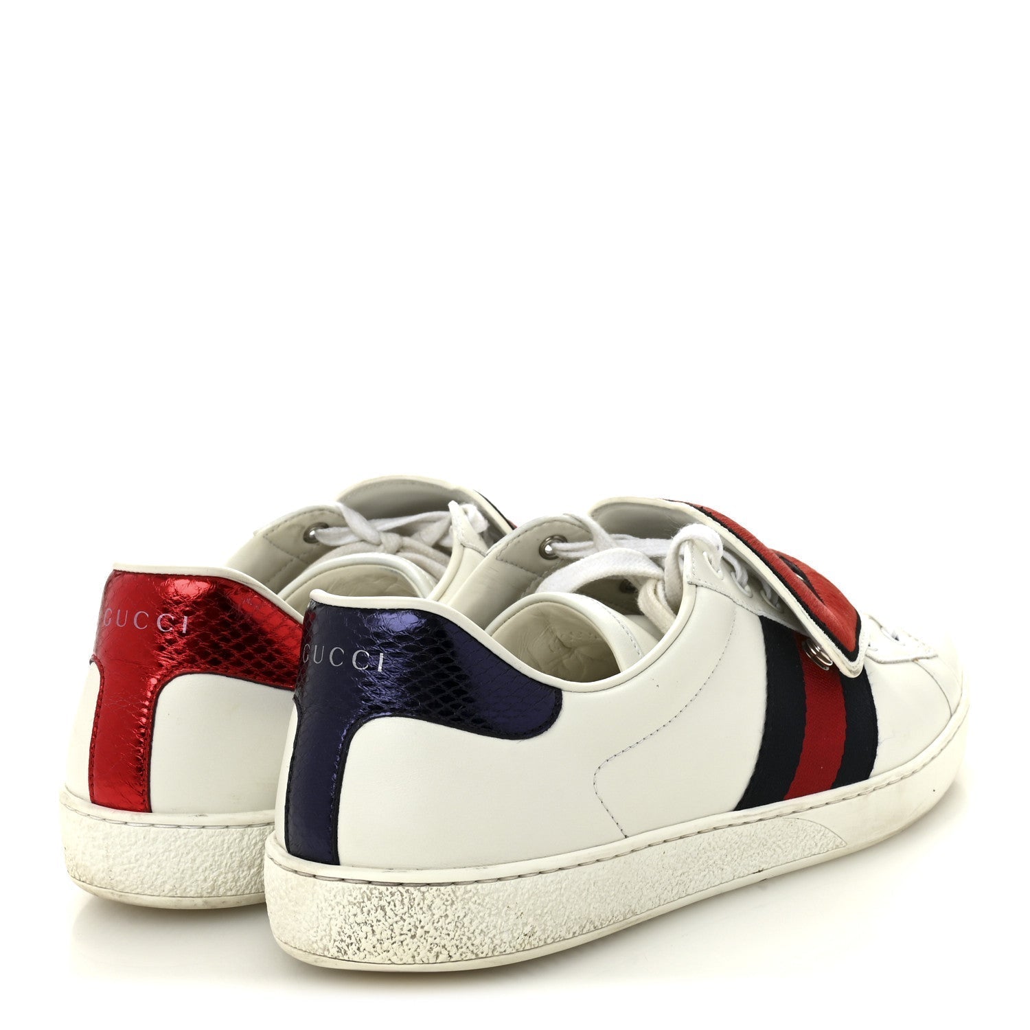 CALFSKIN AYERS WEB BLIND FOR LOVE EMBROIDERED MENS ACE SNEAKERS WHITE
