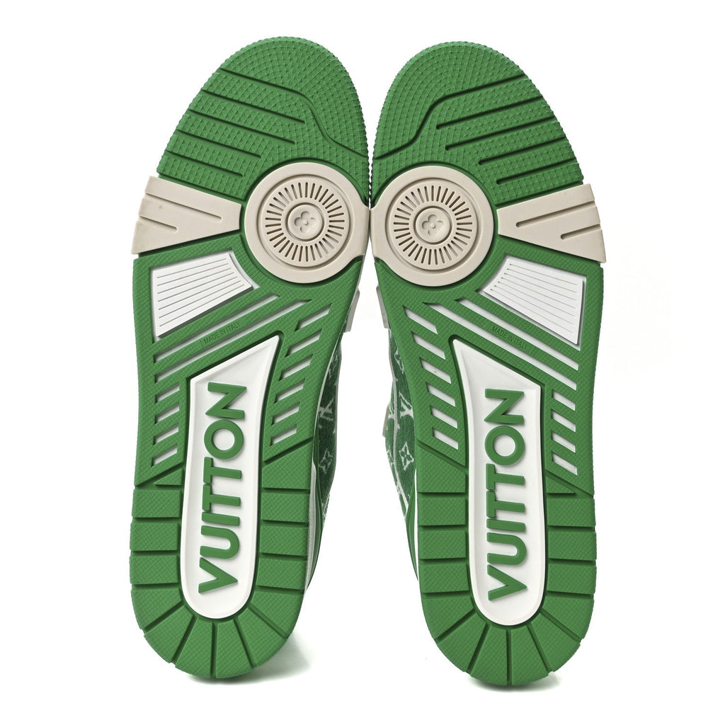 JACQUARD VELVET MONOGRAM MENS LV TRAINER SNEAKERS VERT