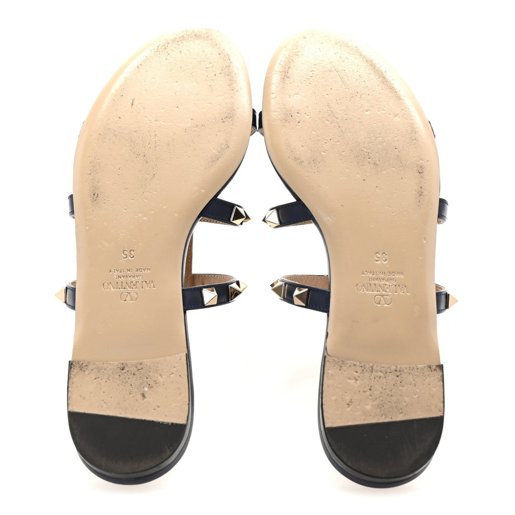 NAPPA ROCKSTUD CAGED FLAT SLIDE SANDALS MARINE