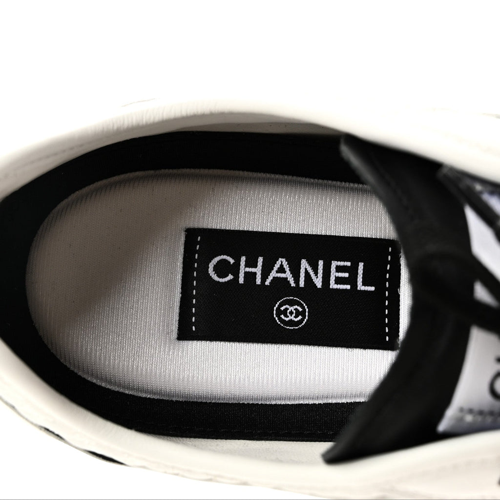 CALFSKIN SUEDE CC MENS SNEAKERS WHITE BEIGE BLACK