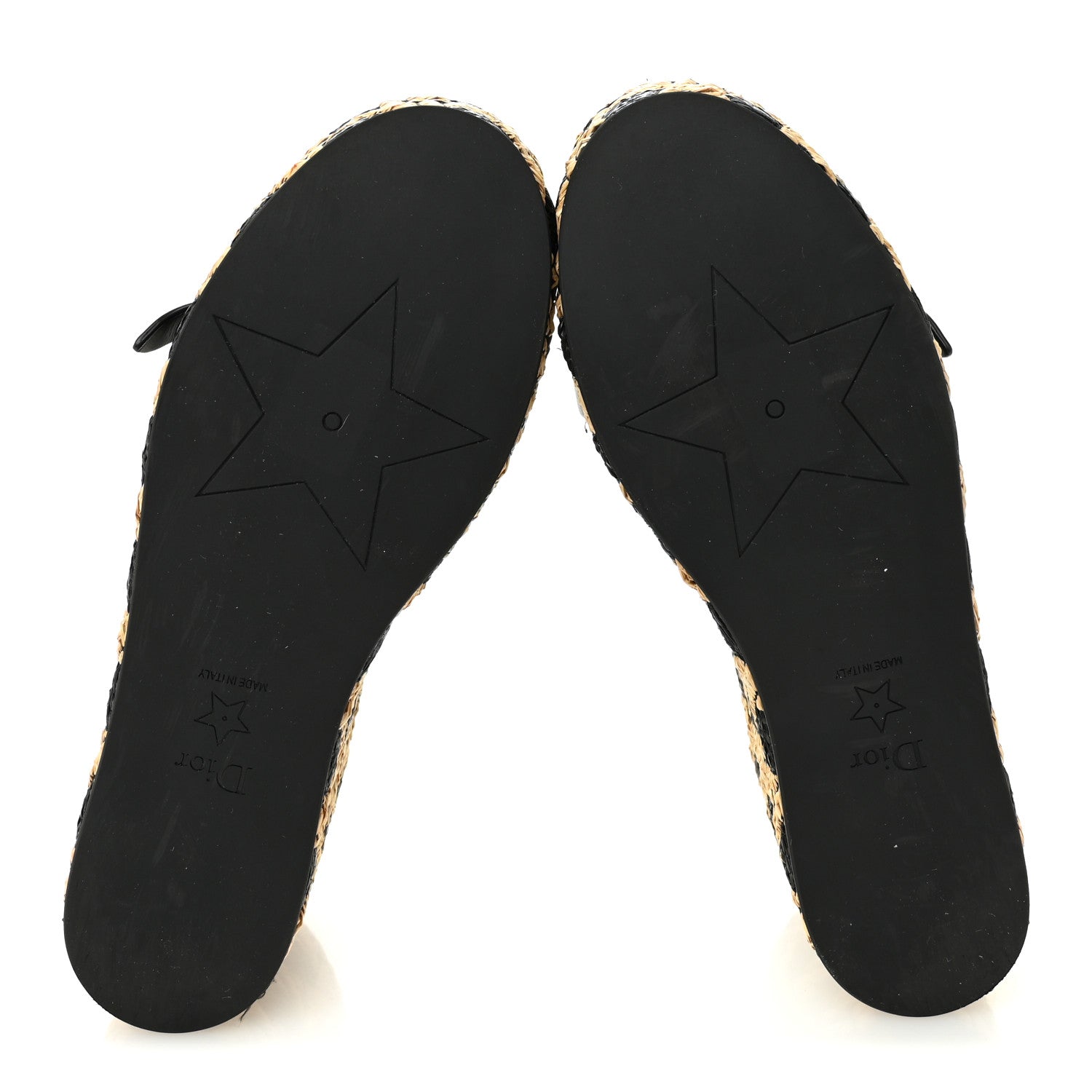 RAFFIA CALFSKIN L'AMAZONE WEDGE SANDALS BLACK NATURAL