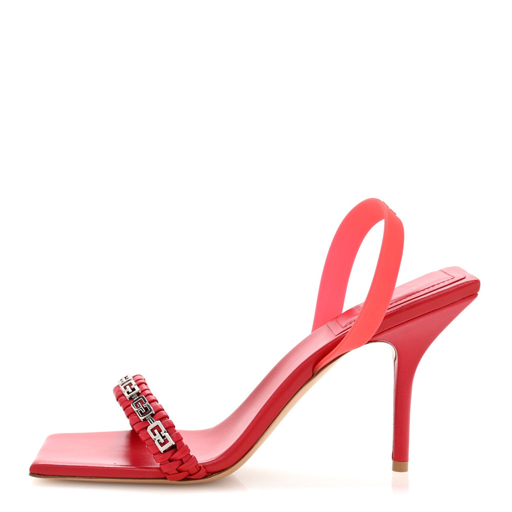 NAPPA POLYURETHANE G WOVEN SLINGBACK 90MM SANDALS DARK RED