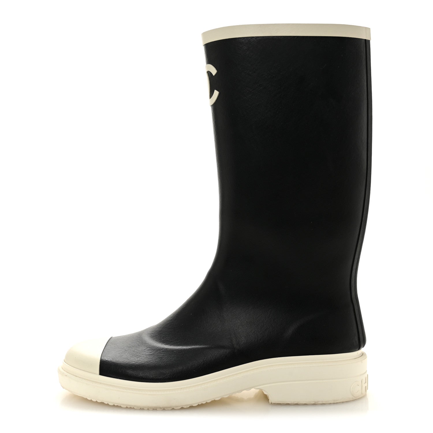 CAOUTCHOUK CC HIGH BOOTS BLACK WHITE