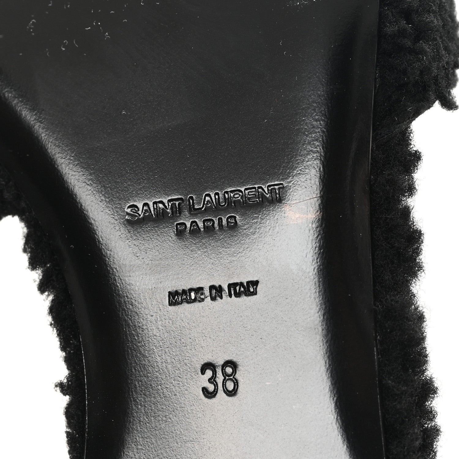 SHEARLING TRIBUTE FLAT MULES BLACK