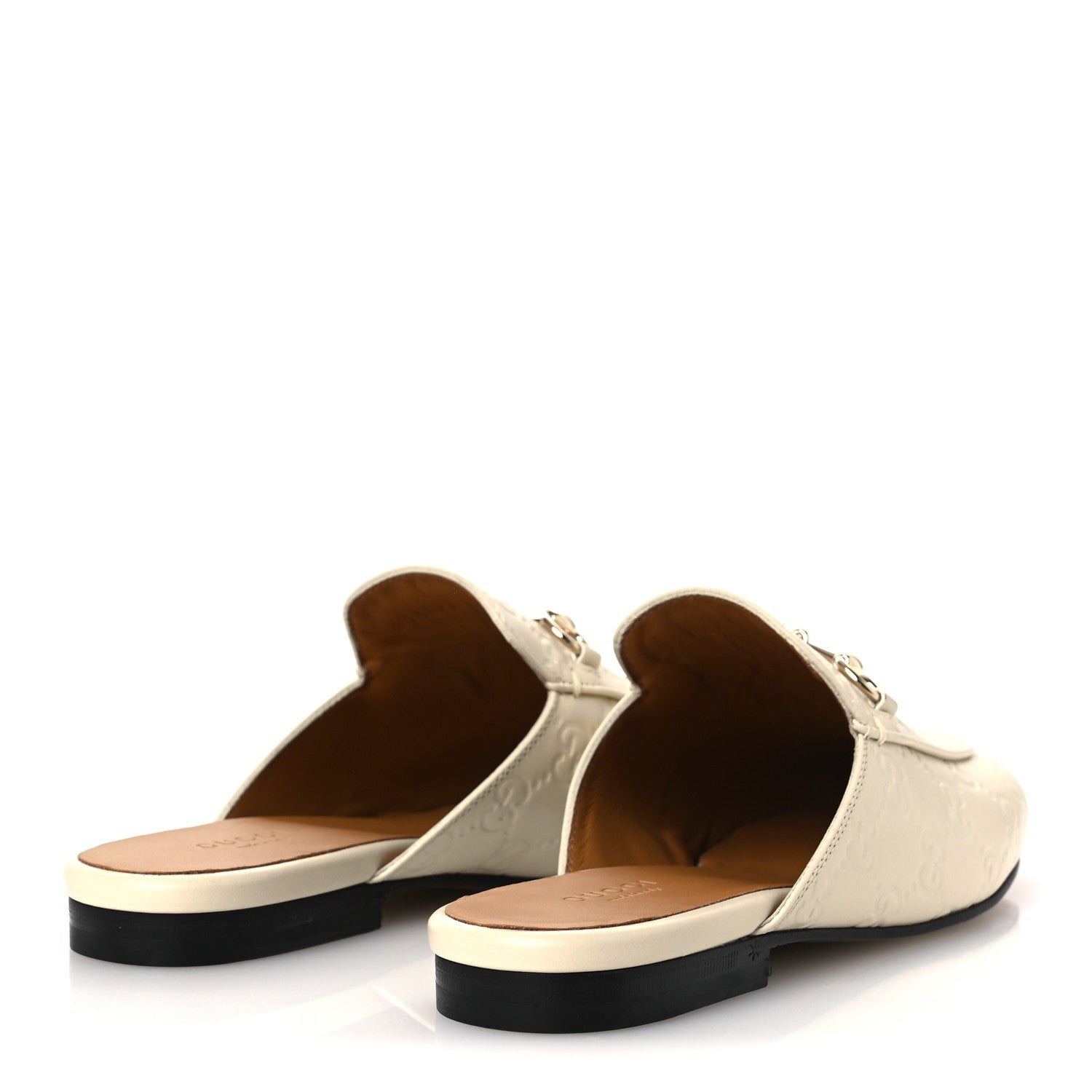 GLAMOUR CALFSKIN GUCCISSIMA WOMENS PRINCETOWN SLIPPERS NEW IVOIRE
