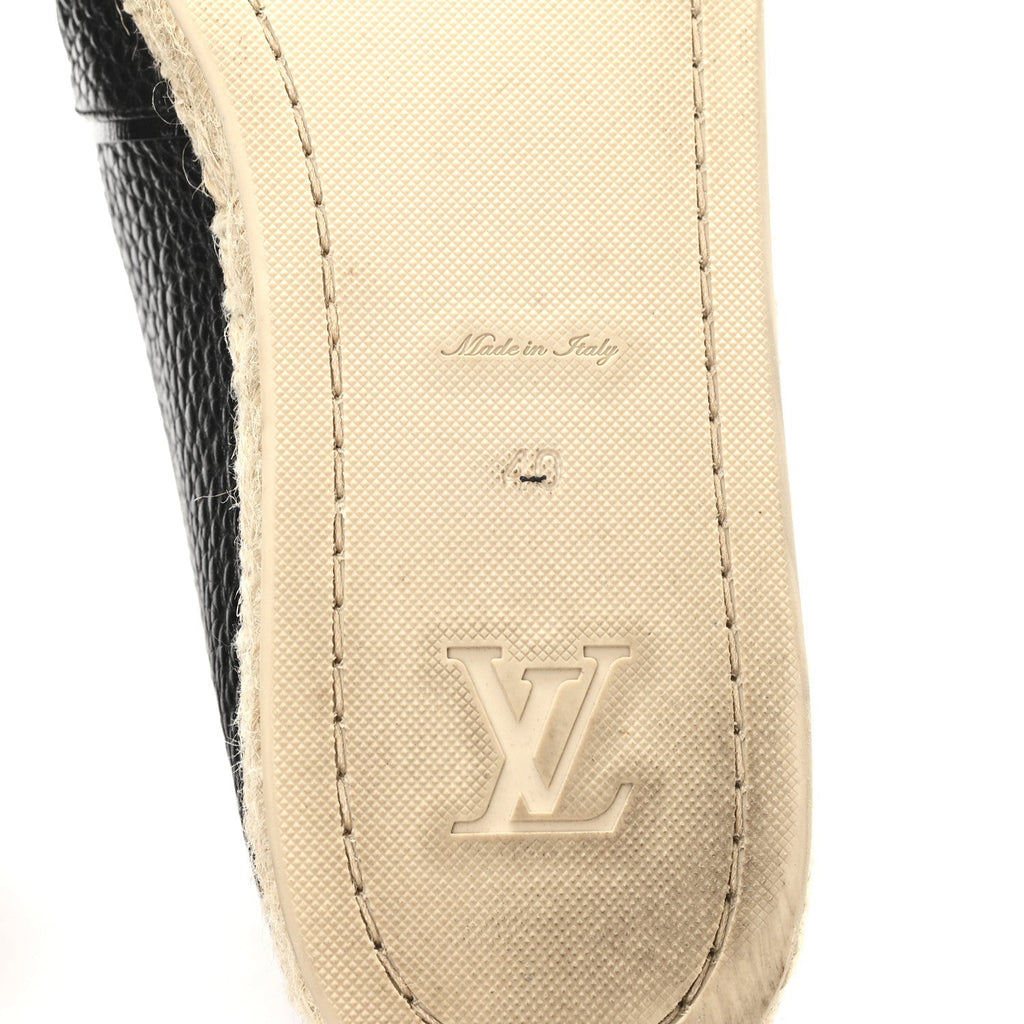 CALFSKIN TROPICAL BLOOM ESPADRILLE FLAT BLACK
