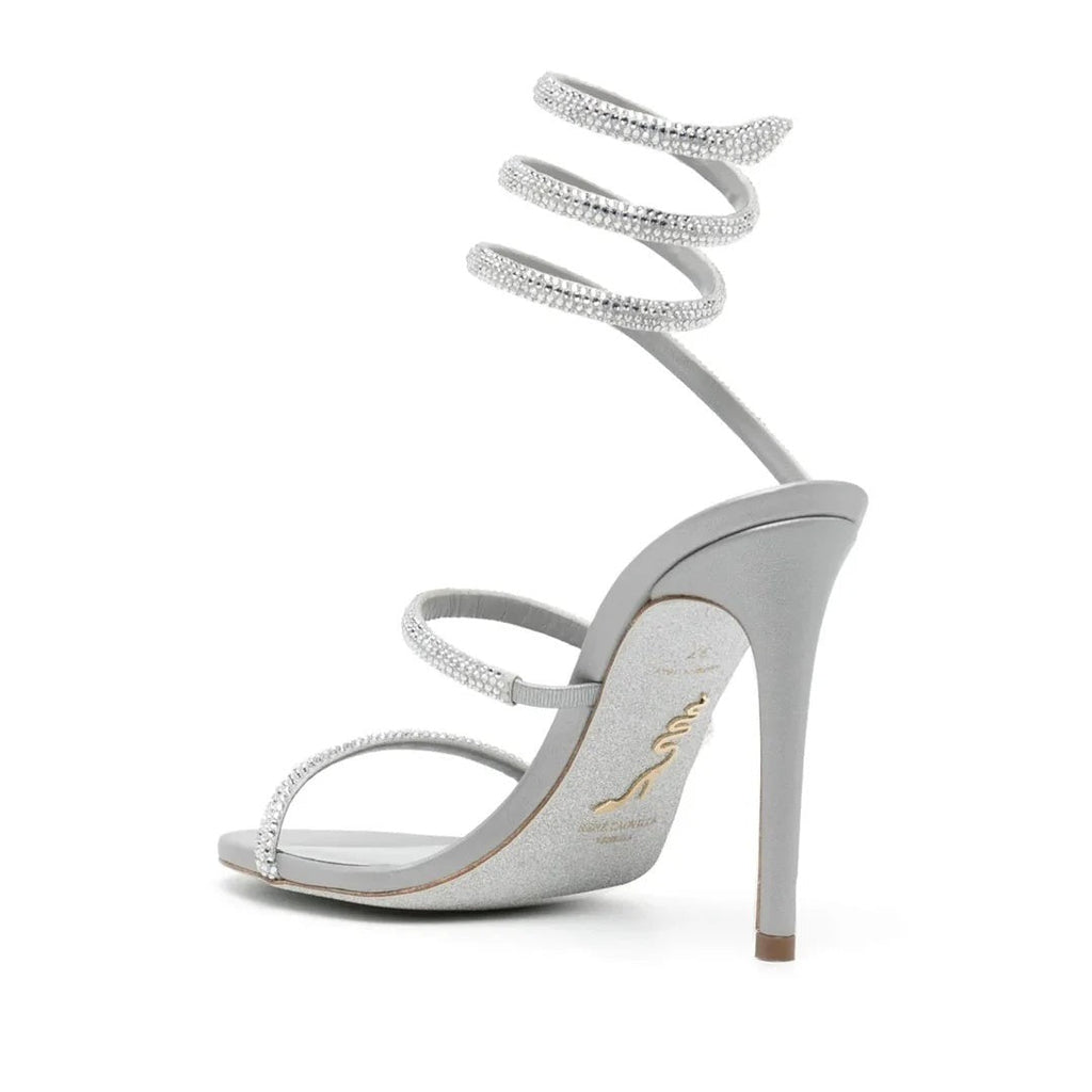 René Caovilla Cleo Rhinestone-Embellished Sandal - Silver