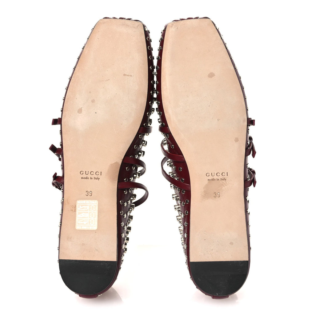 NAPPA CARMAQUE STUDDED HORSEBIT BALLET FLATS ROSSO ANCORA