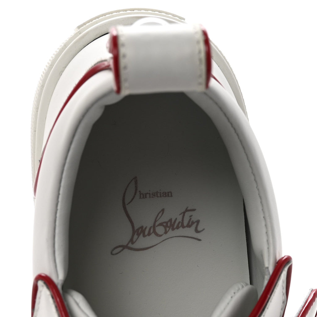CALFSKIN MAXI TOYOTOTOY FLAT SNEAKERS WHITE RED