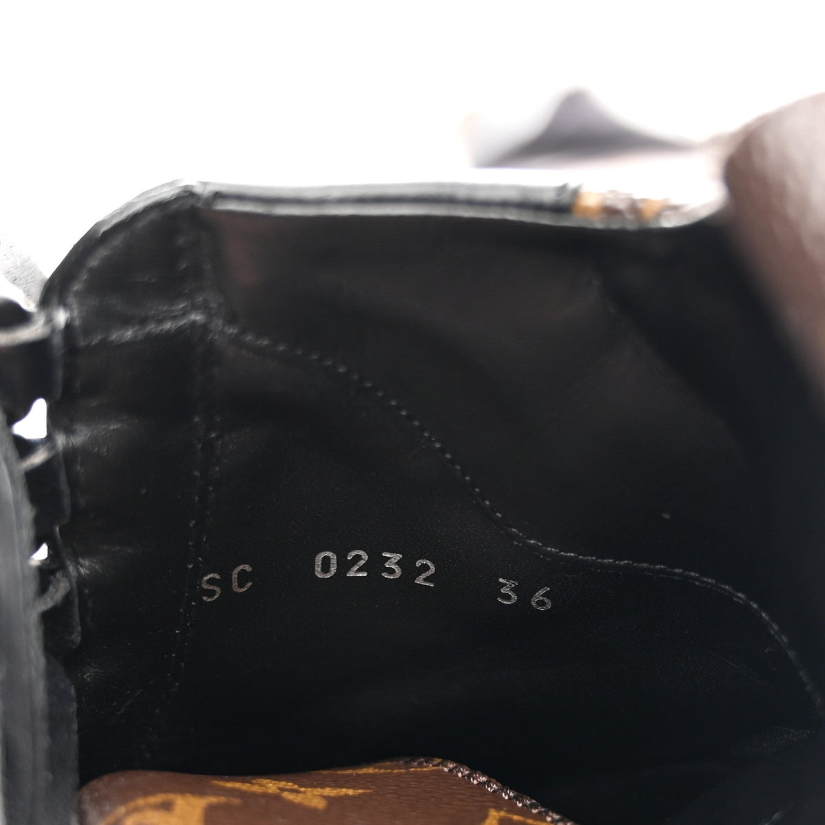 LOUIS VUITTON SUEDE CALFSKIN MONOGRAM LAUREATE PLATFORM DESERT BOOT BLACK WITH LV HEART PATCHES