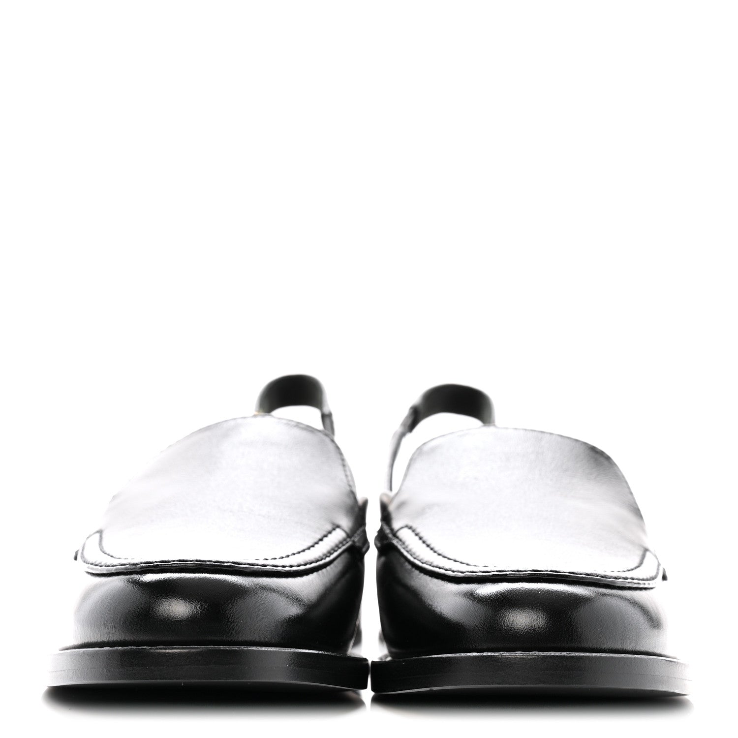 GLAZED CALFSKIN CC SLINGBACK FLATS BLACK