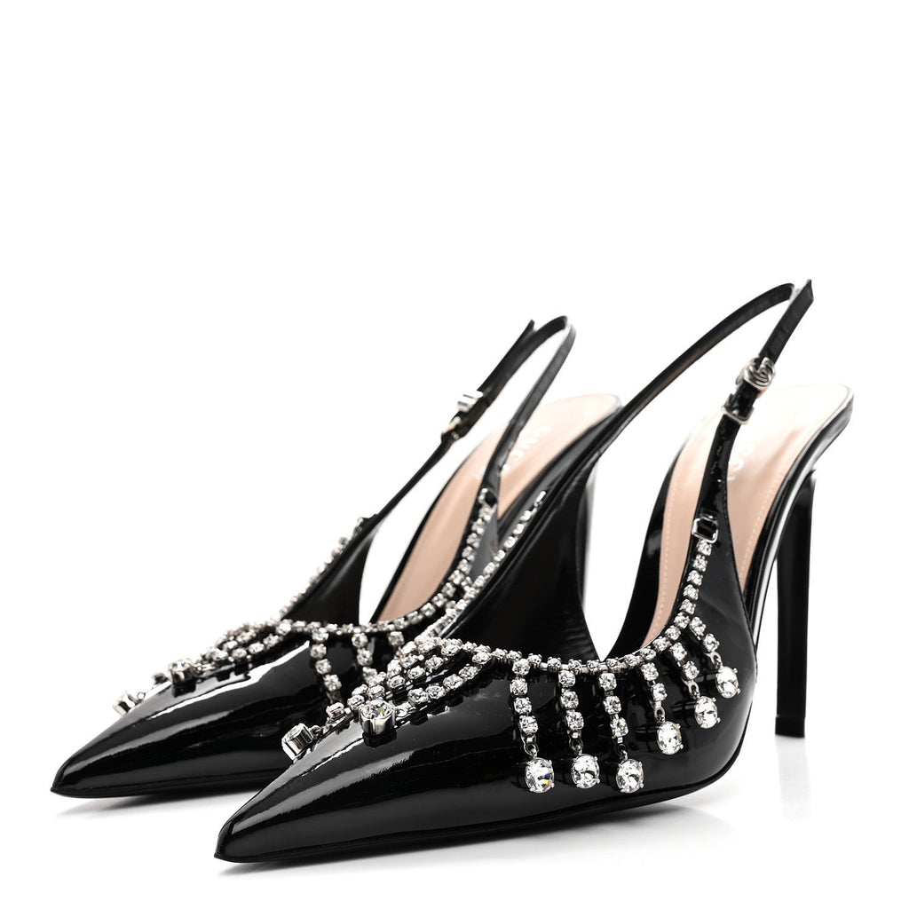 VERNICE CRYSTAL EMBELLISHED GUINEVERE SLINGBACK PUMPS BLACK
