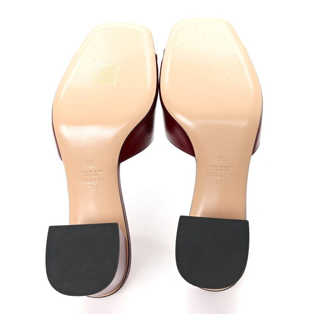 CALFSKIN VLOGO 45MM SLIDE SANDALS BRICK
