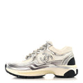 FABRIC LAMINATED CALFSKIN STRETCH CC WOMENS SNEAKERS WHITE SILVER