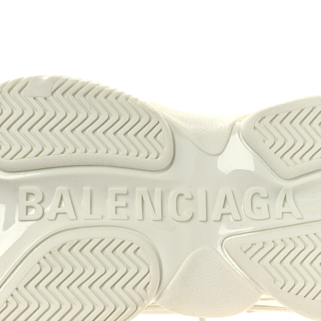TECHNICAL FABRIC ALLOVER LOGO WOMENS TRIPLE S SNEAKERS WHITE BLACK