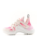 CALFSKIN TECHNICAL NYLON LV ARCHLIGHT SNEAKERS WHITE PINK