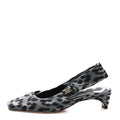 SHINY NYLON LEOPARD PRINT MIZZA SLINGBACK PUMPS GREY