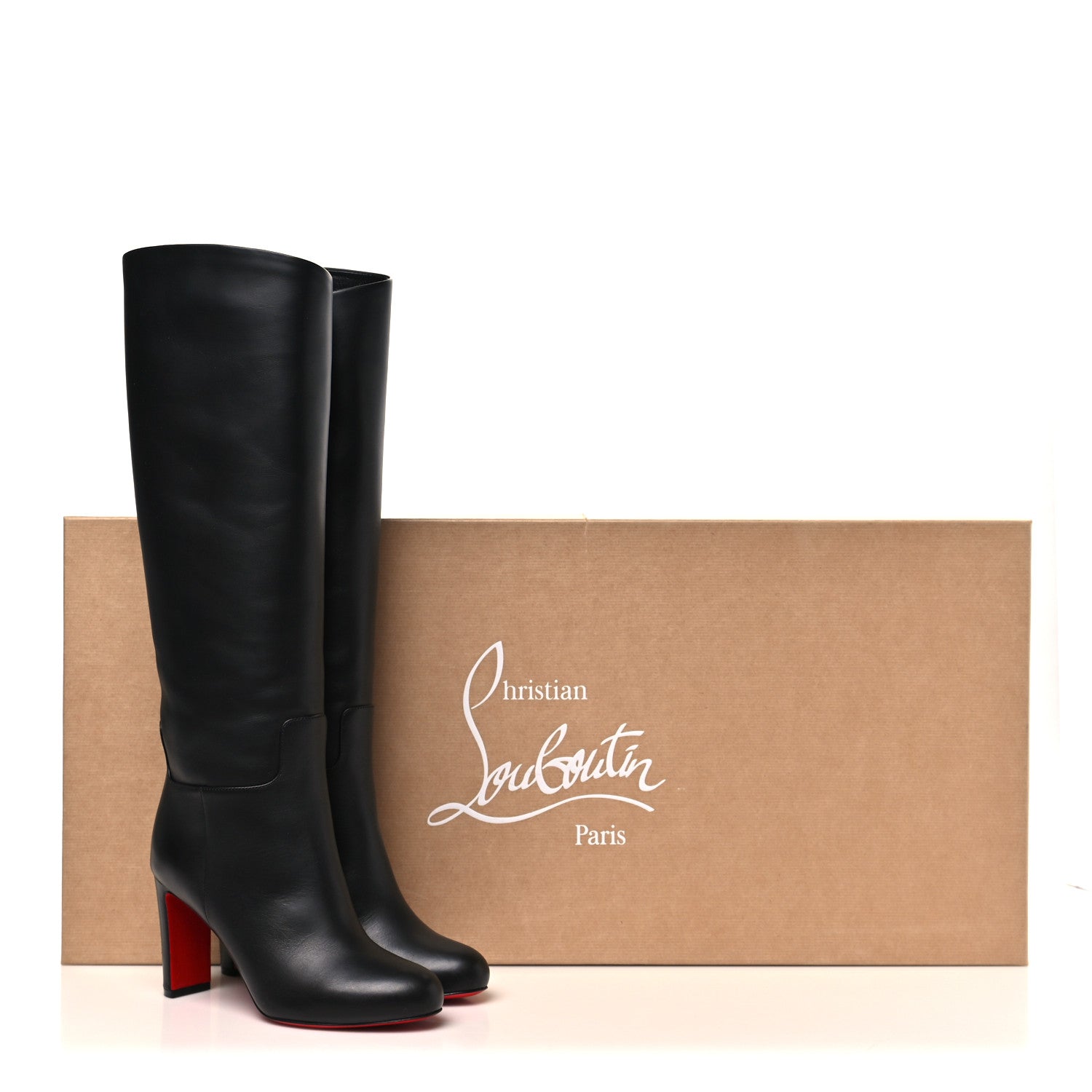 CALFSKIN LOO BOTTA 85 KNEE HIGH BOOTS BLACK