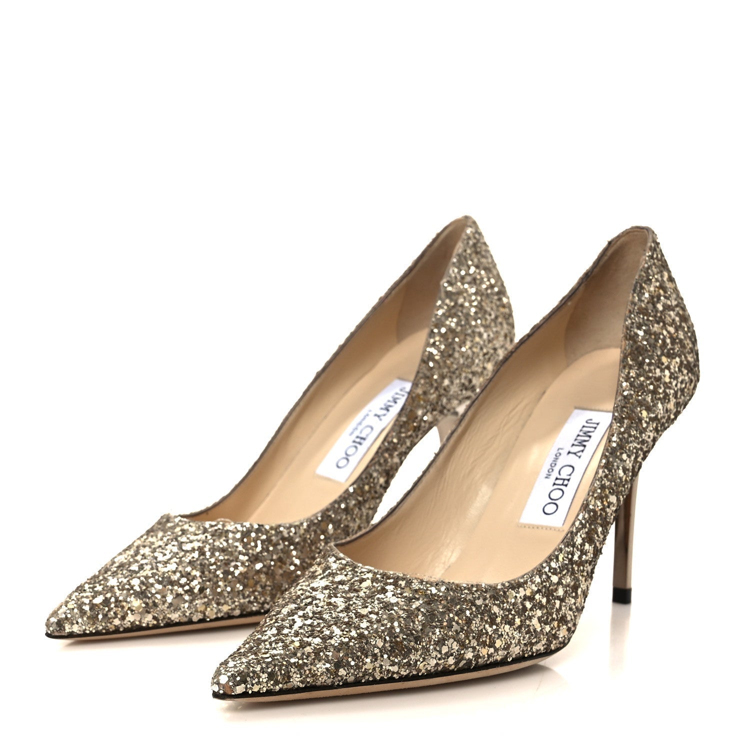 COARSE GLITTER POINTY TOE LOVE 85 PUMPS ANTIQUE GOLD