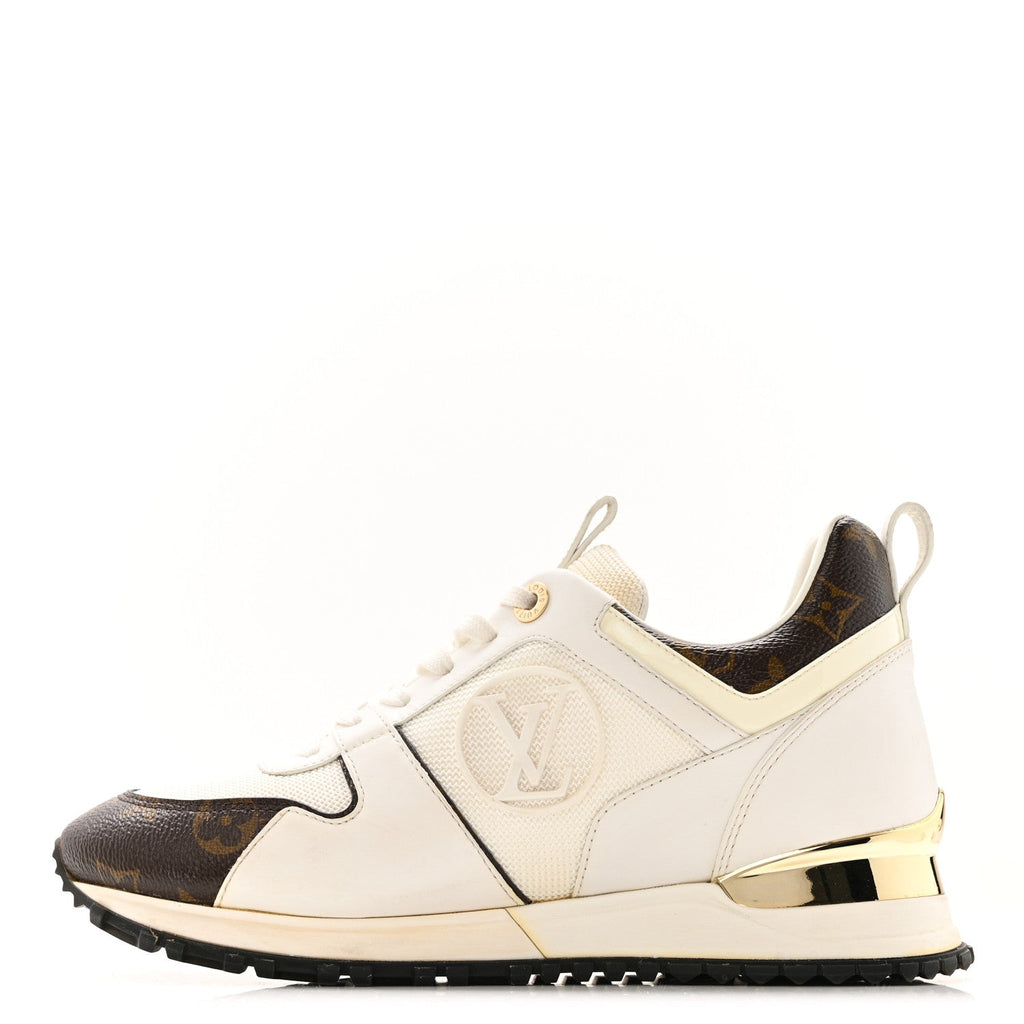 CALFSKIN MONOGRAM RUN AWAY SNEAKERS WHITE