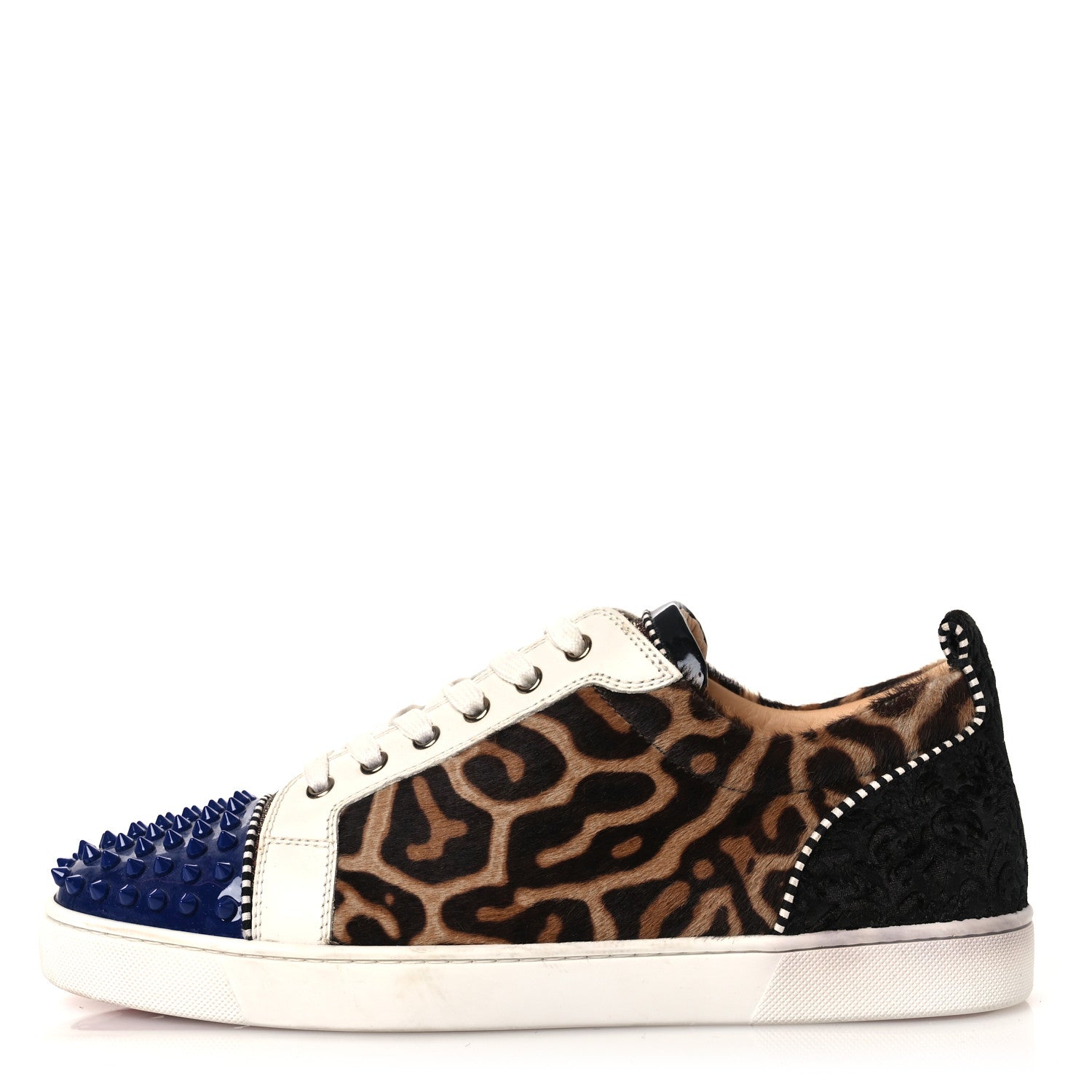 CALFSKIN PATENT SPIKES MENS LOUBIKICK FLAT SNEAKERS MULTI