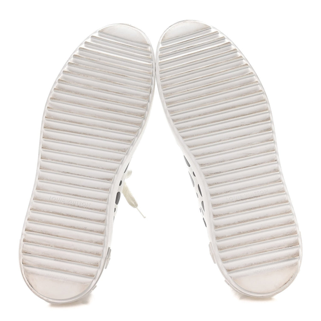 LV X YK CALFSKIN PRINTED INFINITY DOTS TIME OUT SNEAKERS WHITE