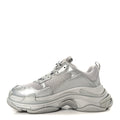 METALLIC FABRIC MESH WOMENS TRIPLE S SNEAKERS SILVER