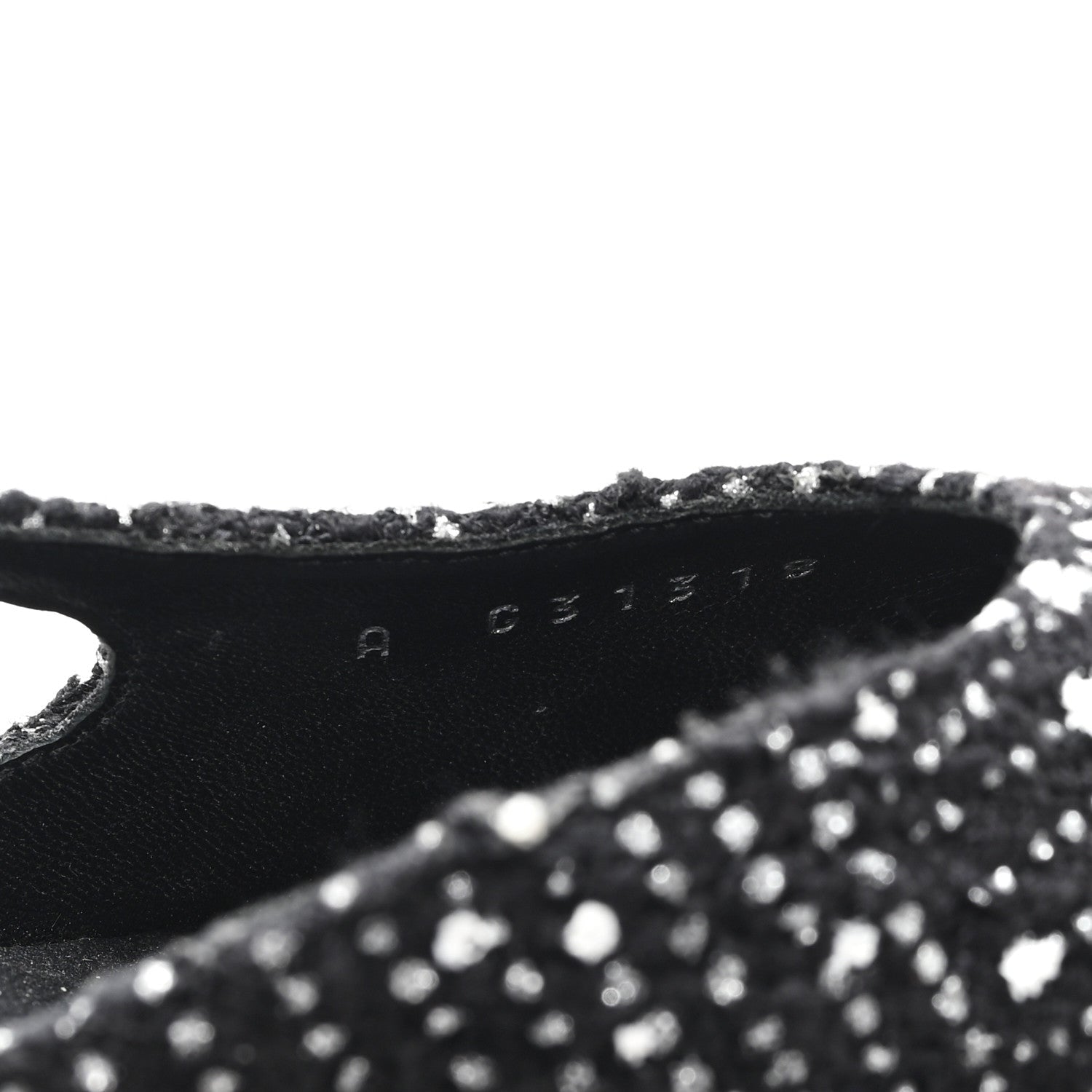 TWEED POLKADOT GROSGRAIN CAP TOE CC SLINGBACK PUMPS BLACK WHITE SILVER