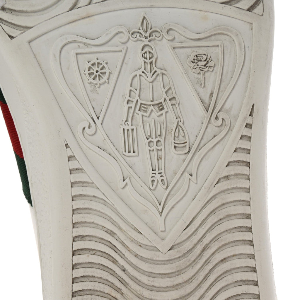 CALFSKIN WEB GG APPLE EMBROIDERED ACE SNEAKERS WHITE