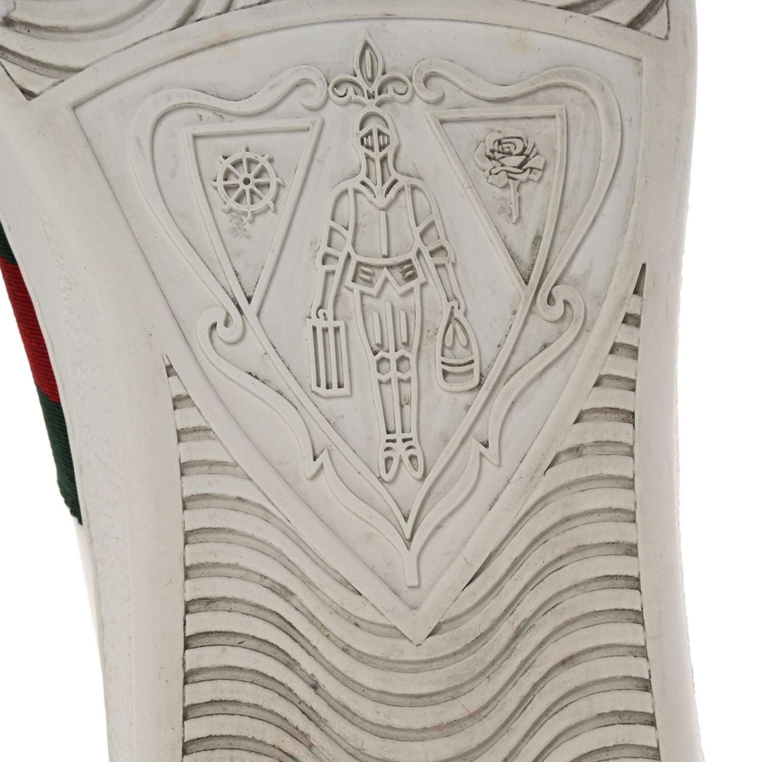 CALFSKIN WEB GG APPLE EMBROIDERED ACE SNEAKERS WHITE