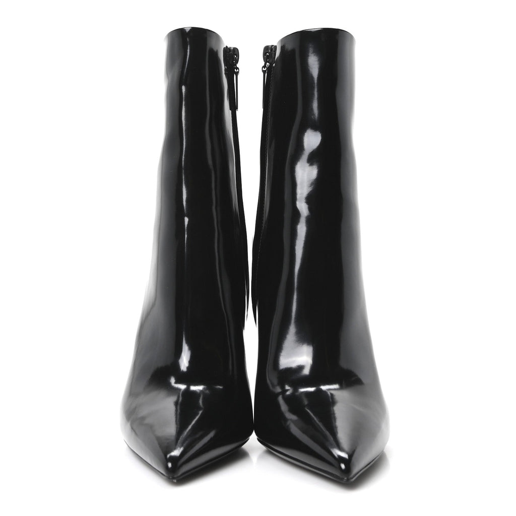 GLAZED CALFSKIN OPYUM ANKLE BOOTS BLACK