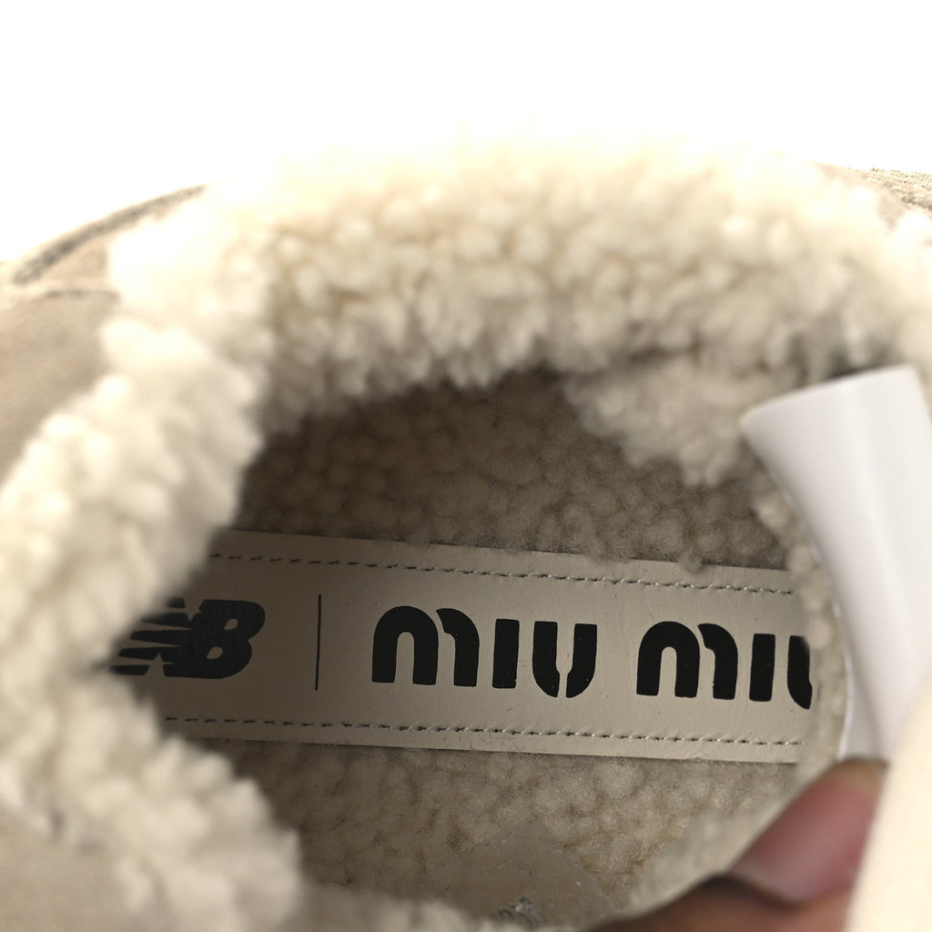 X NEW BALANCE SUEDE SHEARLING 530 SL SNEAKERS BLEACHED ECRU