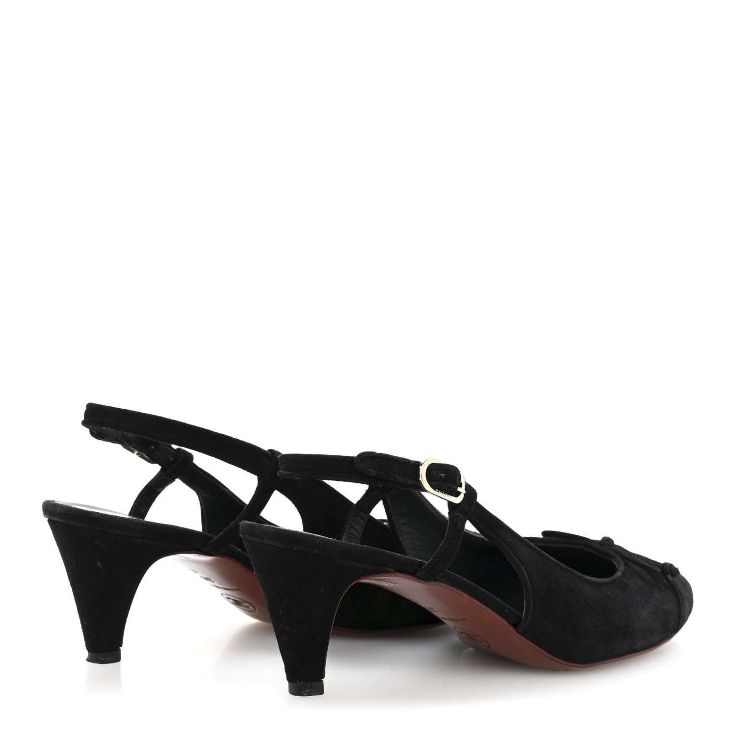 SUEDE CAP TOE CC SLINGBACK PUMPS BLACK