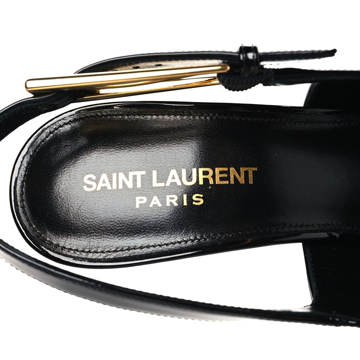 GLAZED CALFSKIN LEE SLINGBACK PUMPS BLACK