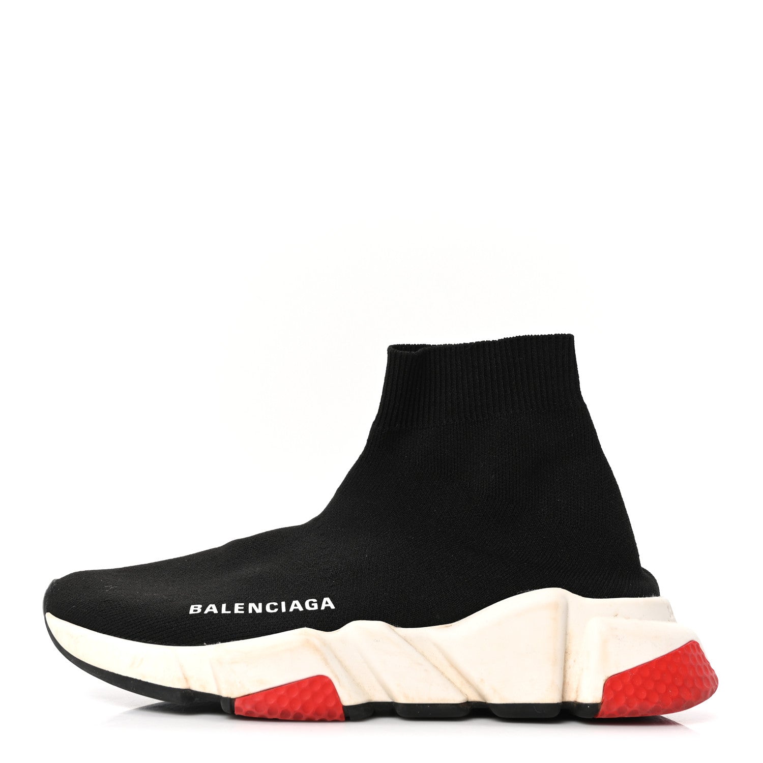 NEOPRENE KNIT WOMENS SPEED SNEAKERS BLACK WHITE RED