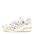 LV X TM CALFSKIN MONOGRAM MULTICOLOR WOMENS LV TRAINER SNEAKERS WHITE