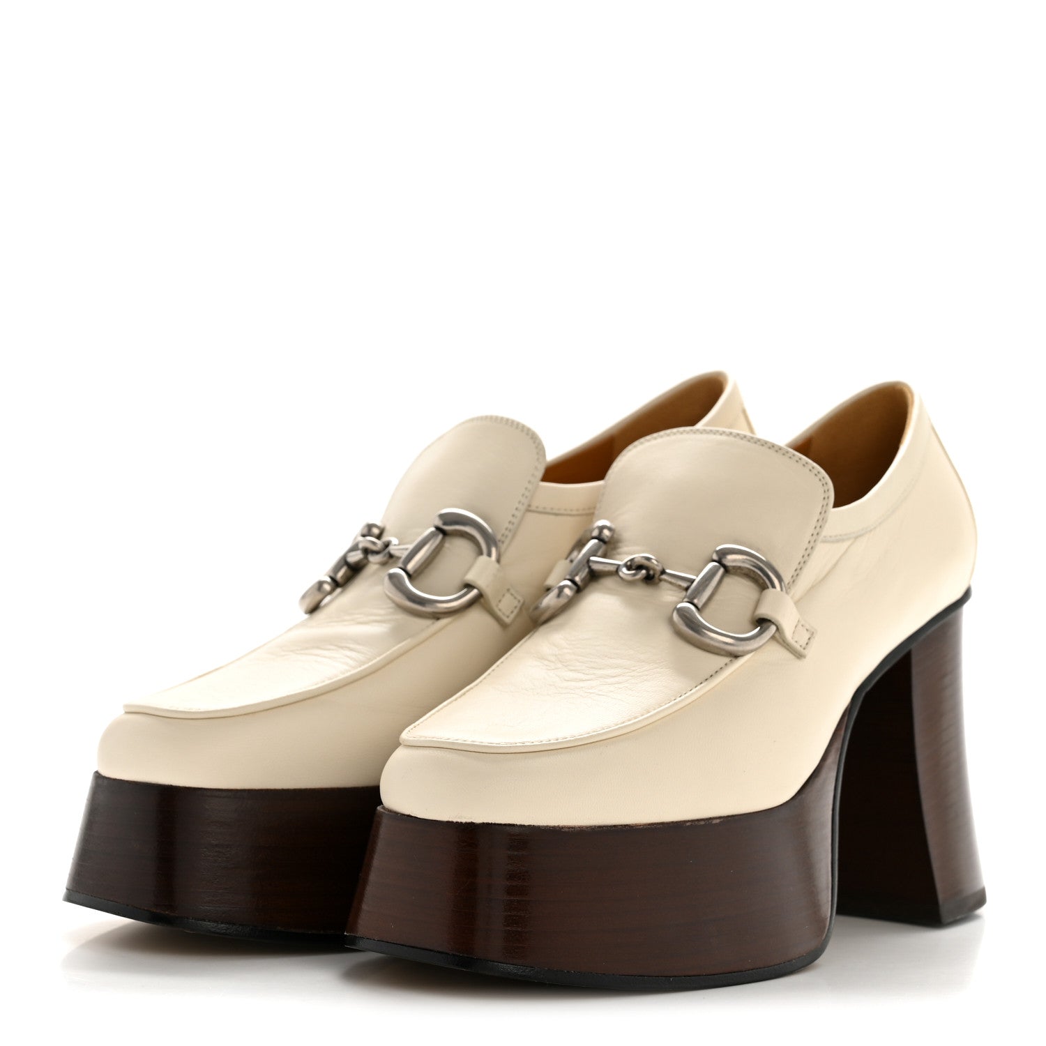 MALAGA KID HORSEBIT PLATFORM LOAFERS MYSTIC WHITE