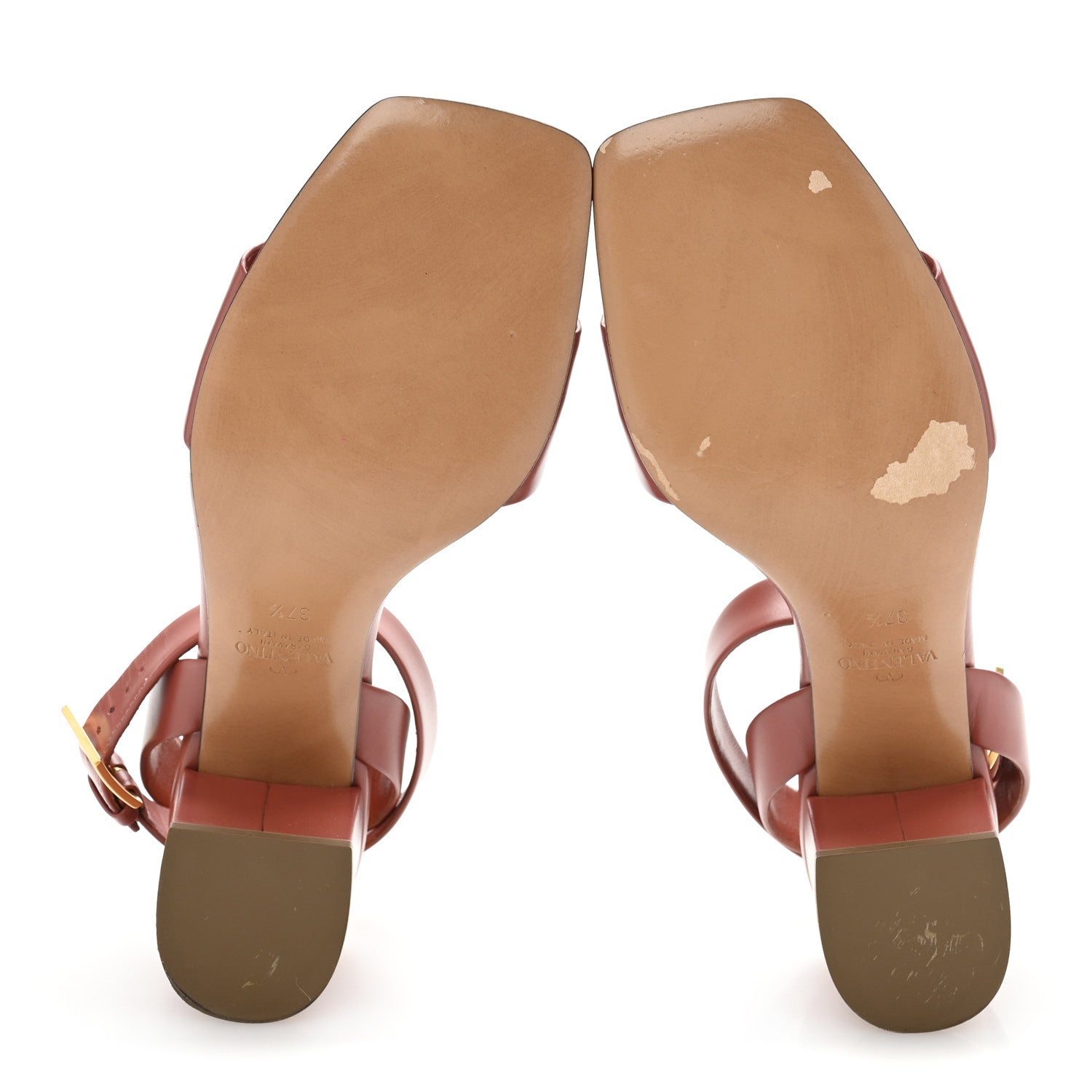 CALFSKIN ONE STUD ANKLE STRAP 60MM SANDALS GINGERBREAD
