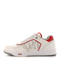 SMOOTH CALFSKIN OBLIQUE GALAXY PERFORATED MENS B27 LOW TOP SNEAKERS WHITE RED