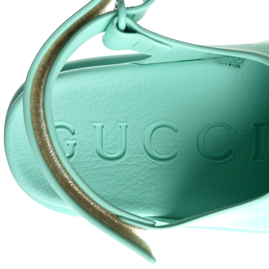 SOFT RUBBER HORSEBIT WOMENS SLINGBACK SANDALS TEAL CYAN