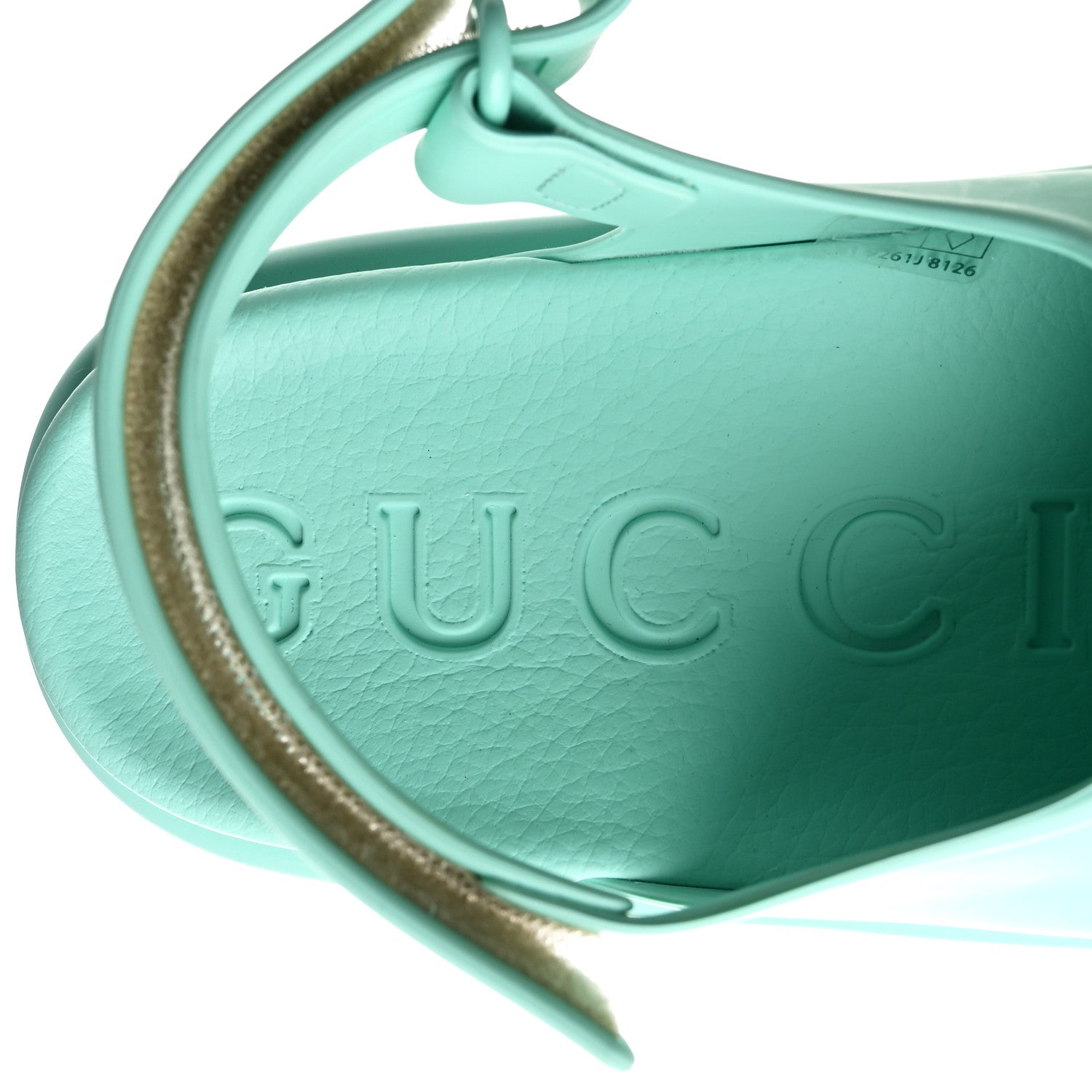 SOFT RUBBER HORSEBIT WOMENS SLINGBACK SANDALS TEAL CYAN
