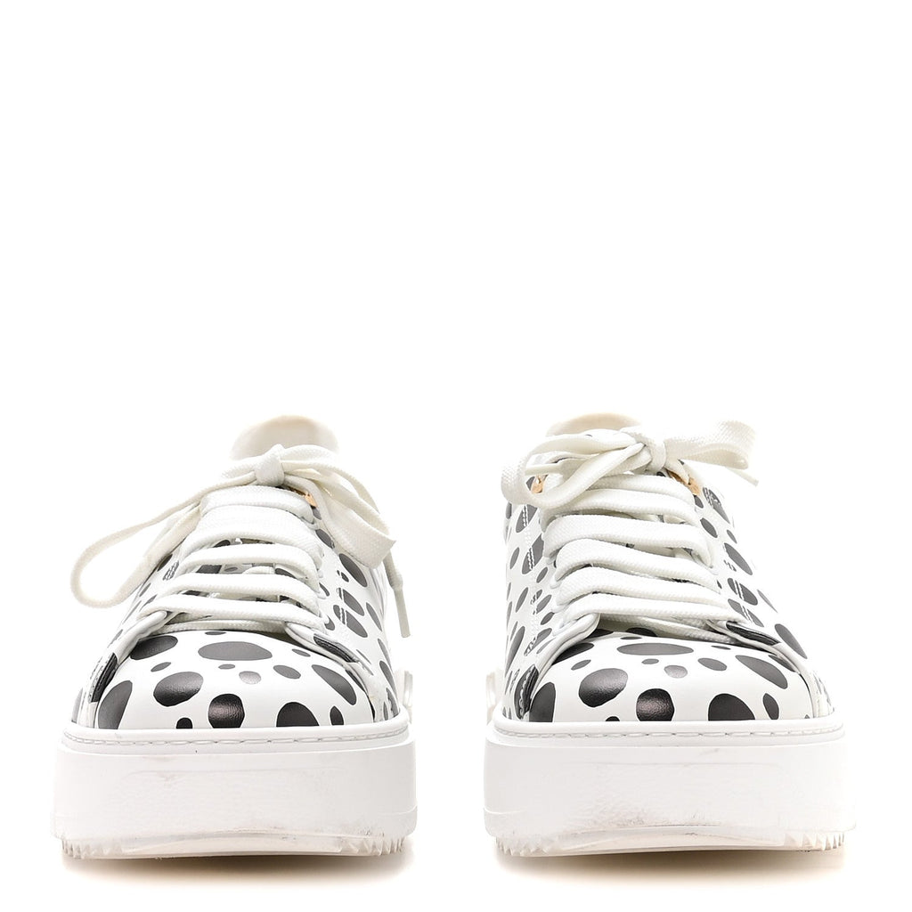 LV X YK CALFSKIN PRINTED INFINITY DOTS TIME OUT SNEAKERS WHITE