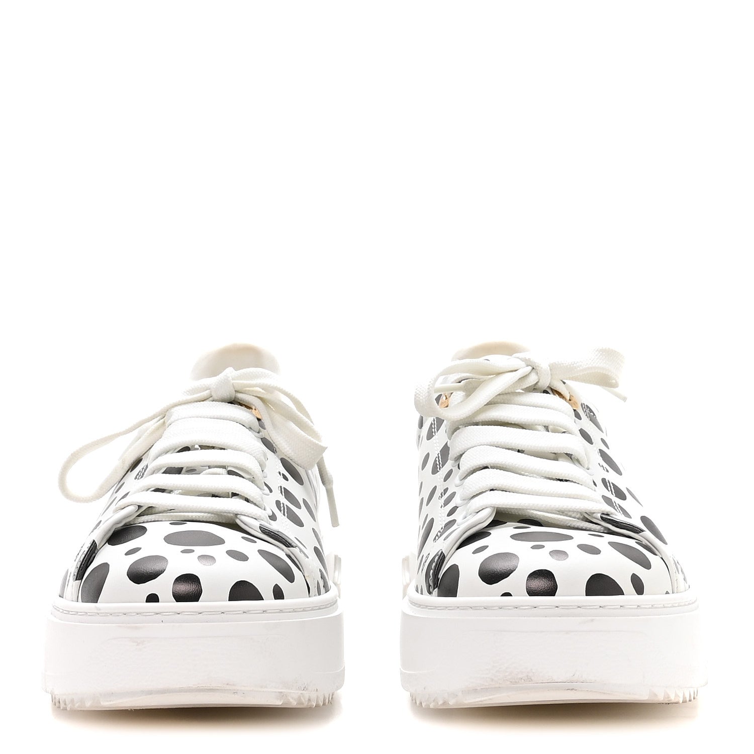 LV X YK CALFSKIN PRINTED INFINITY DOTS TIME OUT SNEAKERS WHITE