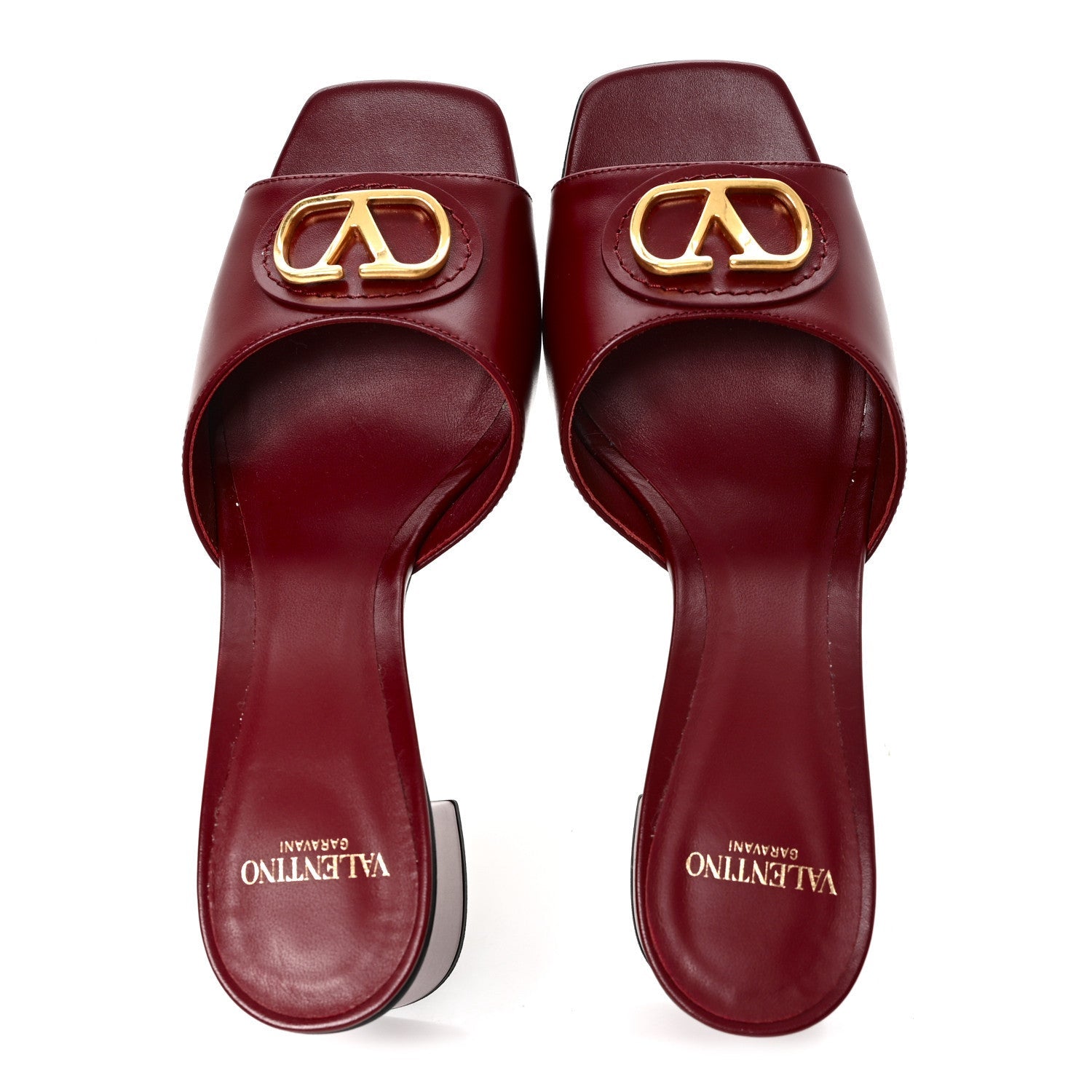 CALFSKIN VLOGO 45MM SLIDE SANDALS BRICK