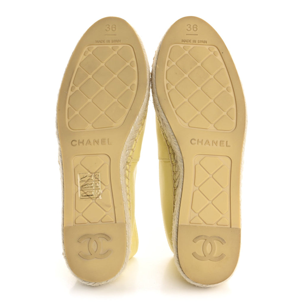 LAMBSKIN CC ESPADRILLES YELLOW