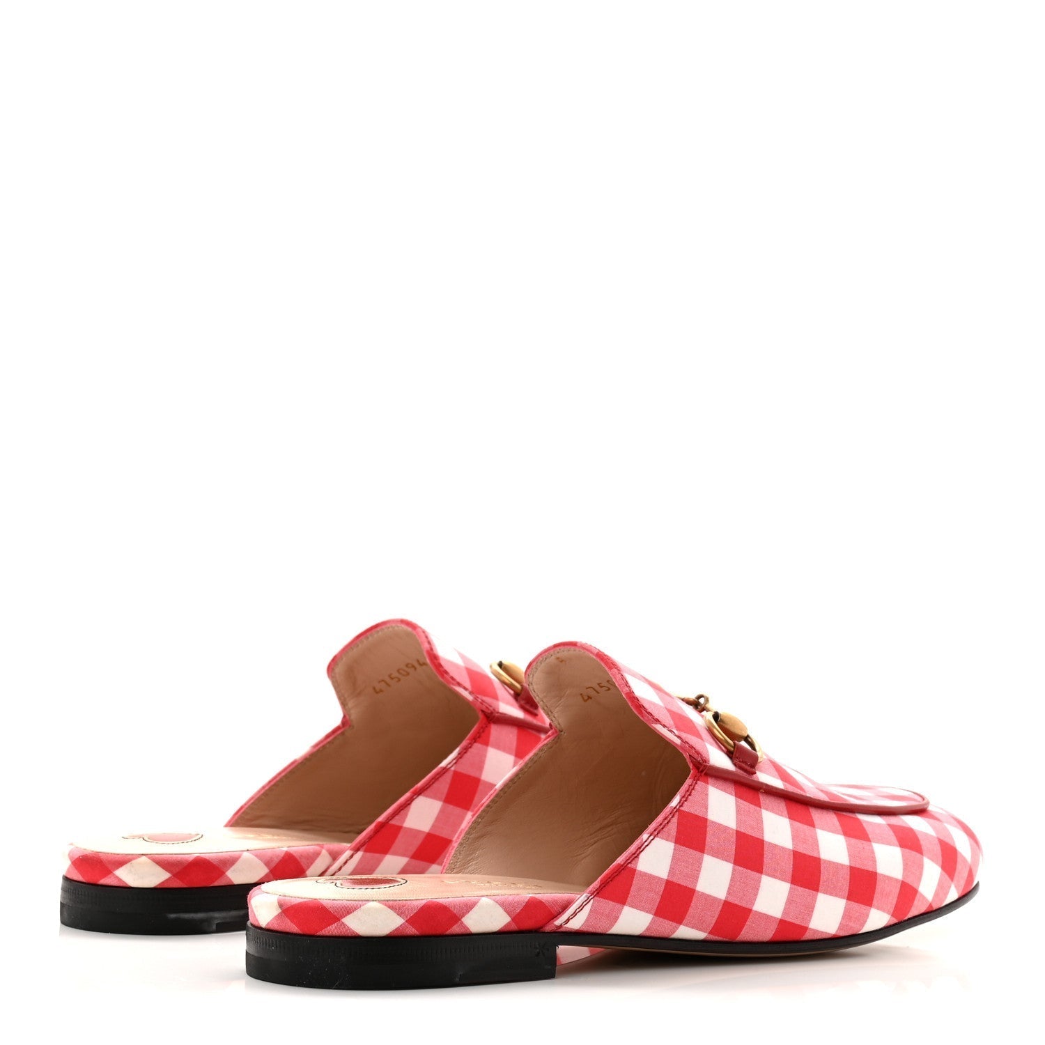 COTTON GINGHAM WOMENS PRINCETOWN SLIPPERS WHITE RED
